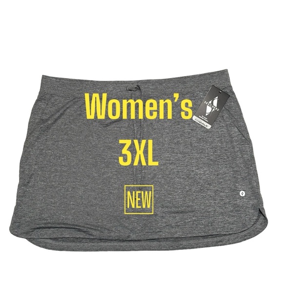 Women’s Skechers 3XL 24 - 26 Drawstring Skort Skirt Woven Gray Activewear NWT - Picture 2 of 10
